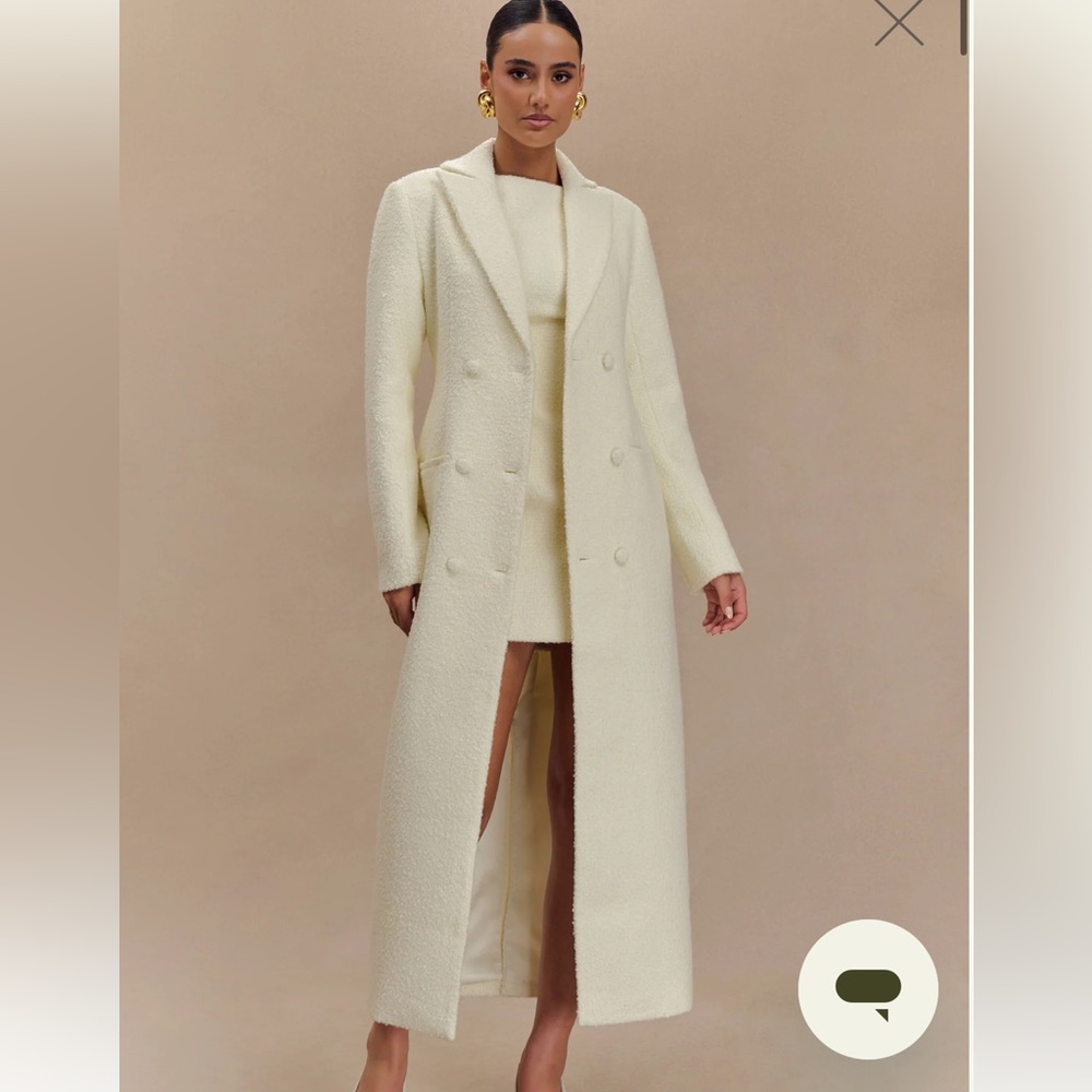 Meshki Carver Boucle Coat - Ivory